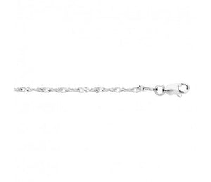 Silver Anklet with Singapore Twist Link