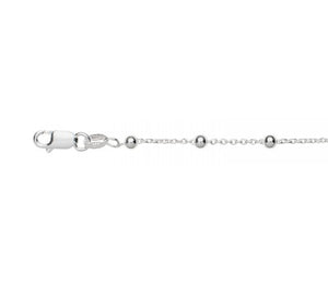 Silver Anklet with Fancy Bead Link