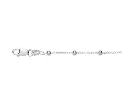 Silver Anklet with Fancy Bead Link