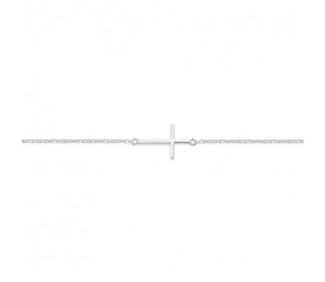 Plain Silver Cross Bracelet