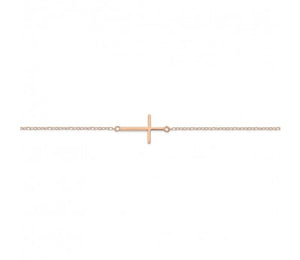 Rose Plated Cross Bracelet