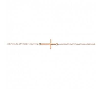 Rose Plated Cross Bracelet