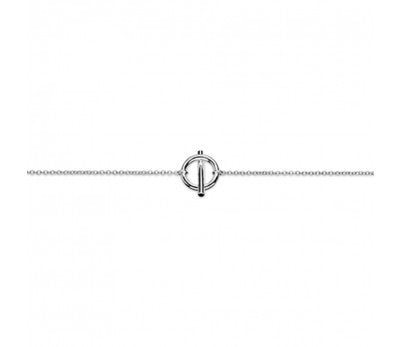 Silver Minimal Bar through Open Circle Bracelet