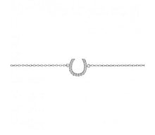 Load image into Gallery viewer, Silver Cubic Zirconia Horse Shoe Bracelet

