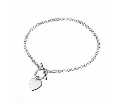 Heart Fob Silver Bracelet