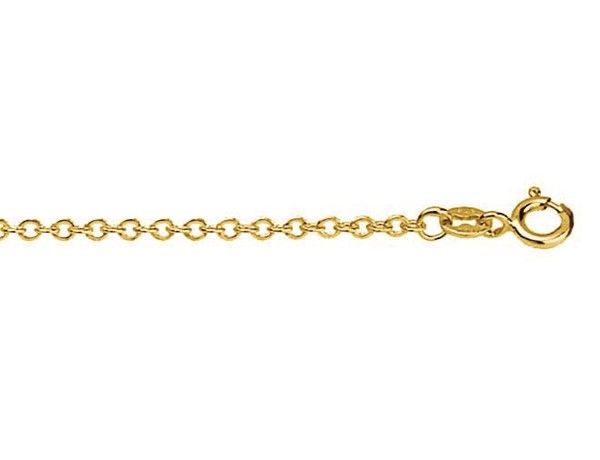 Gold Hammered Cable Chain 50cm