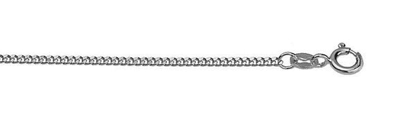 White Gold Diamond Cut Curb Chain 45cm