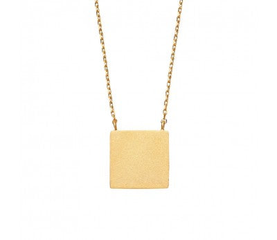 Gold Square Plate Necklace