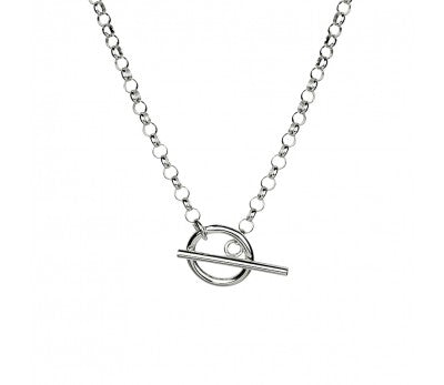 Silver Bar Circle Necklace