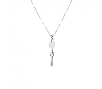 Silver Disc and Tassel Necklace