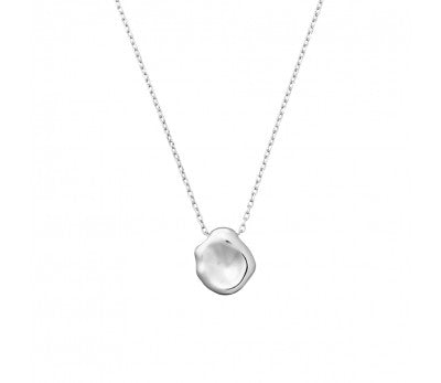 Silver Organic Disc Necklace