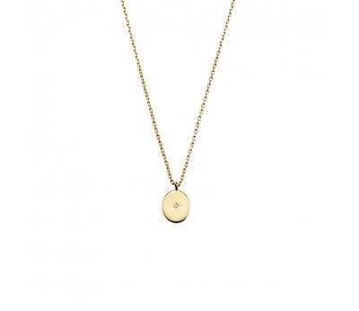 Petite Gold Oval Cubic Zirconia Necklace