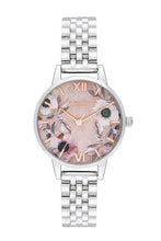 Load image into Gallery viewer, Silver Rose Quartz Poppy Floral Watch
