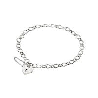 Heart Shaped Padlock Silver Bracelet