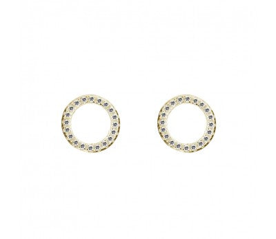 Open Circle Cubic Zirconia Gold Stud Earrings