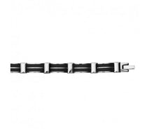 Load image into Gallery viewer, Men&#39;s Black &amp; Stainless Steel Bracelet
