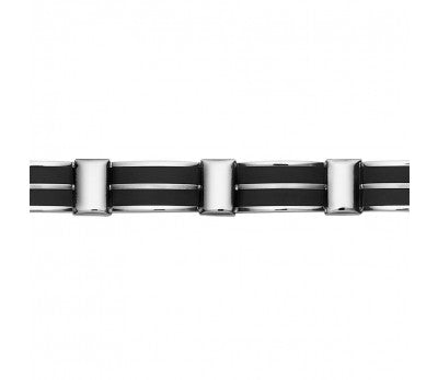 Men's Black & Stainless Steel Bracelet