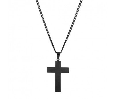 Men's Large Black Cross Necklace