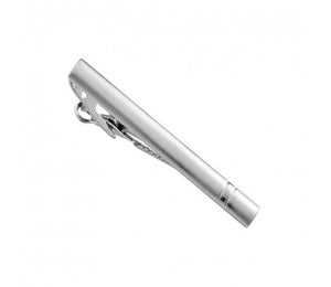 Men's Stainless Steel Tie Bar with Band Detail