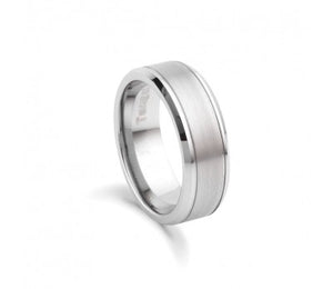 Men's Tungsten Matte & Polished Ring
