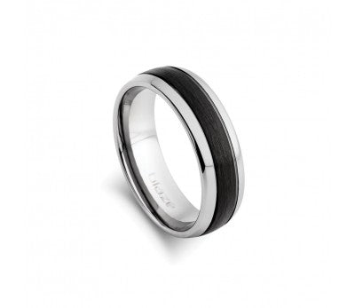 Men's Tungsten Ring with Black Centre