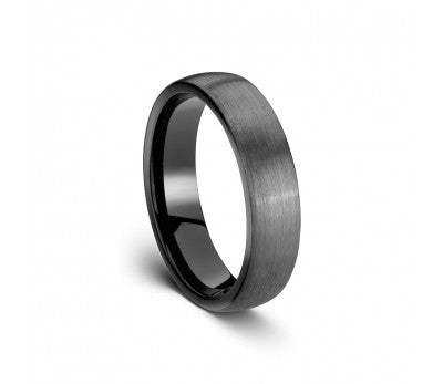 Men's Tungsten Ring with Black Inlay