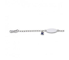 Load image into Gallery viewer, Baby ID Bracelet with Blue Bird Charm
