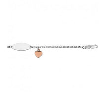 Load image into Gallery viewer, Baby&#39;s ID Bracelet with Rose Heart
