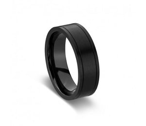 Men's Matte Black Zirconium Ring